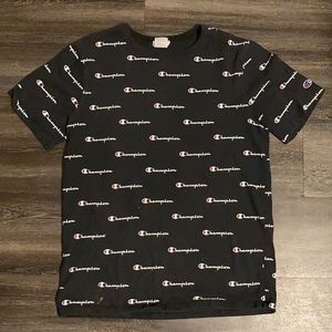 Pacsun x Champion Men's Black Champion Logo Tee